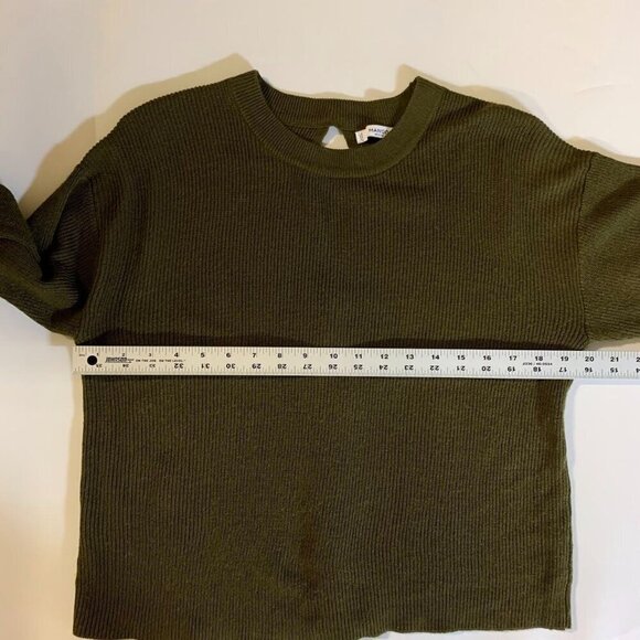 Mango‎ MNG Women's Back Slit Knit Pullover Sweater Dark Green Size S - Picture 9 of 11
